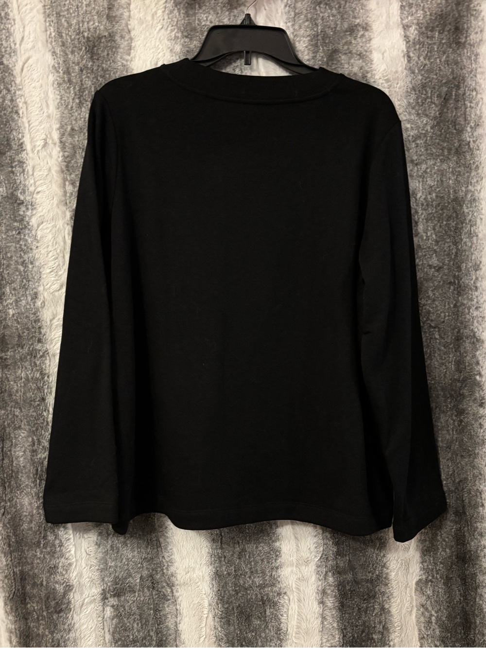 Talbots Black Long-Sleeve Top with jewel Floral design size 1X - Picture 3 of 10